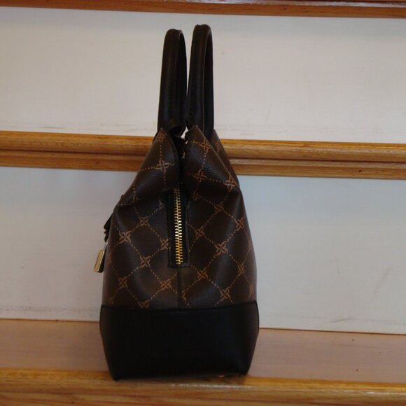 Nine West Brown Brooklyn Jet Set Satchel Brown Black Tote VERY GOOD CONDITION! - Picture 5 of 9